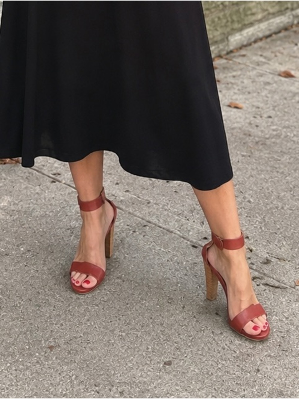Nine West Rust T-Strap High Heel Sandal